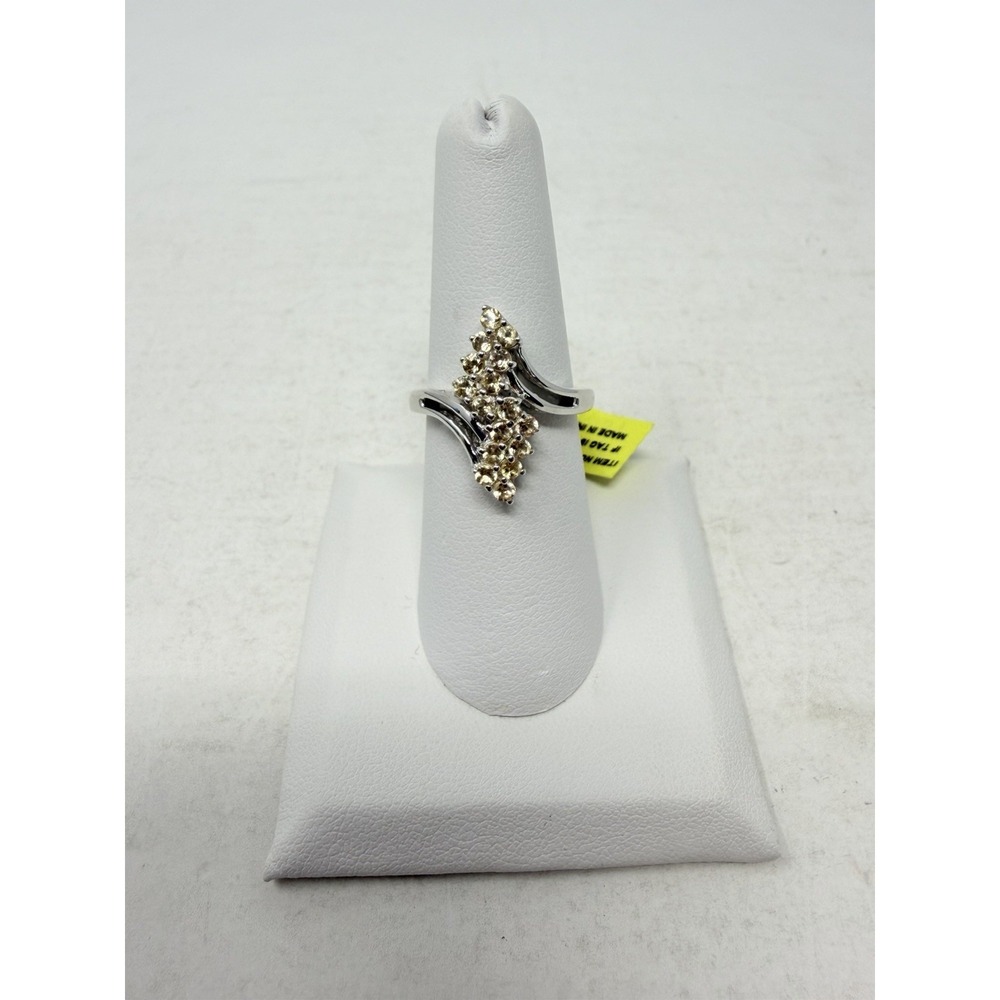 Shop LC Yellow Imperial Topaz in Sterling Silver Bypass Size 7 Ring 5636